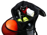 Soccer Backpack with Ball Holder Compartment - for Boys & Girls | Bag Fits All Soccer Equipment & Gym Gear (Black) - backpacks4less.com