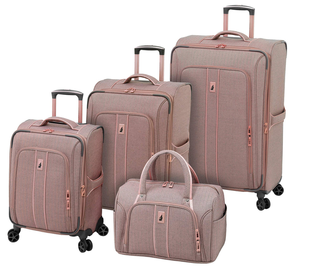 LONDON FOG Newcastle Softside Expandable Spinner Luggage Rose Charcoa backpacks4less