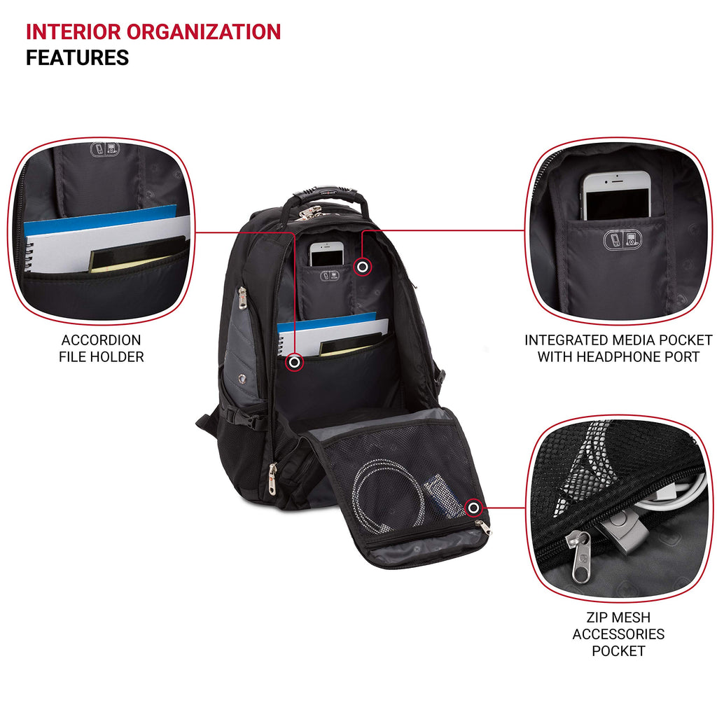SwissGear Travel Gear 1900 Scansmart TSA Laptop Backpack - Gray - backpacks4less.com