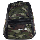 Athletico Baseball Bat Bag - Backpack for Baseball, T-Ball & Softball Equipment & Gear for Youth and Adults | Holds Bat, Helmet, Glove, Shoes |Shoe Compartment & Fence Hook (Green Camo) - backpacks4less.com