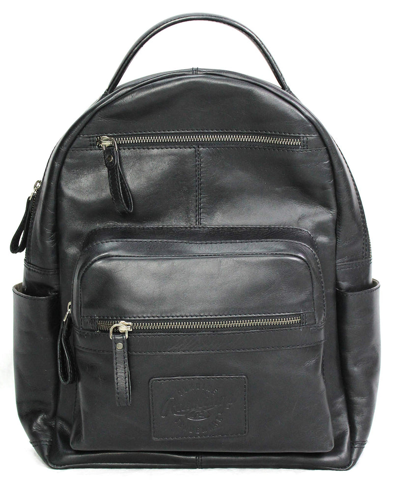 Rawlings Heritage Collection Leather Backpack (Black, 15") - backpacks4less.com