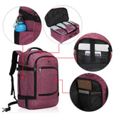 Hynes Eagle Travel Backpack 40L Flight Approved Carry on Backpack, Red Violet with Red Violet 3PCS Packing Cubes 2018 - backpacks4less.com