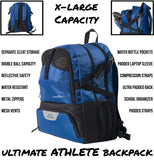 Athletico National Soccer Bag - Backpack for Soccer, Basketball & Football Includes Separate Cleat and Ball Holder (Blue) - backpacks4less.com