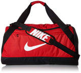 Nike Brasilia Training Duffel Bag, Versatile Bag with Padded Strap and Mesh Exterior Pocket, Medium, University Red/Black/White