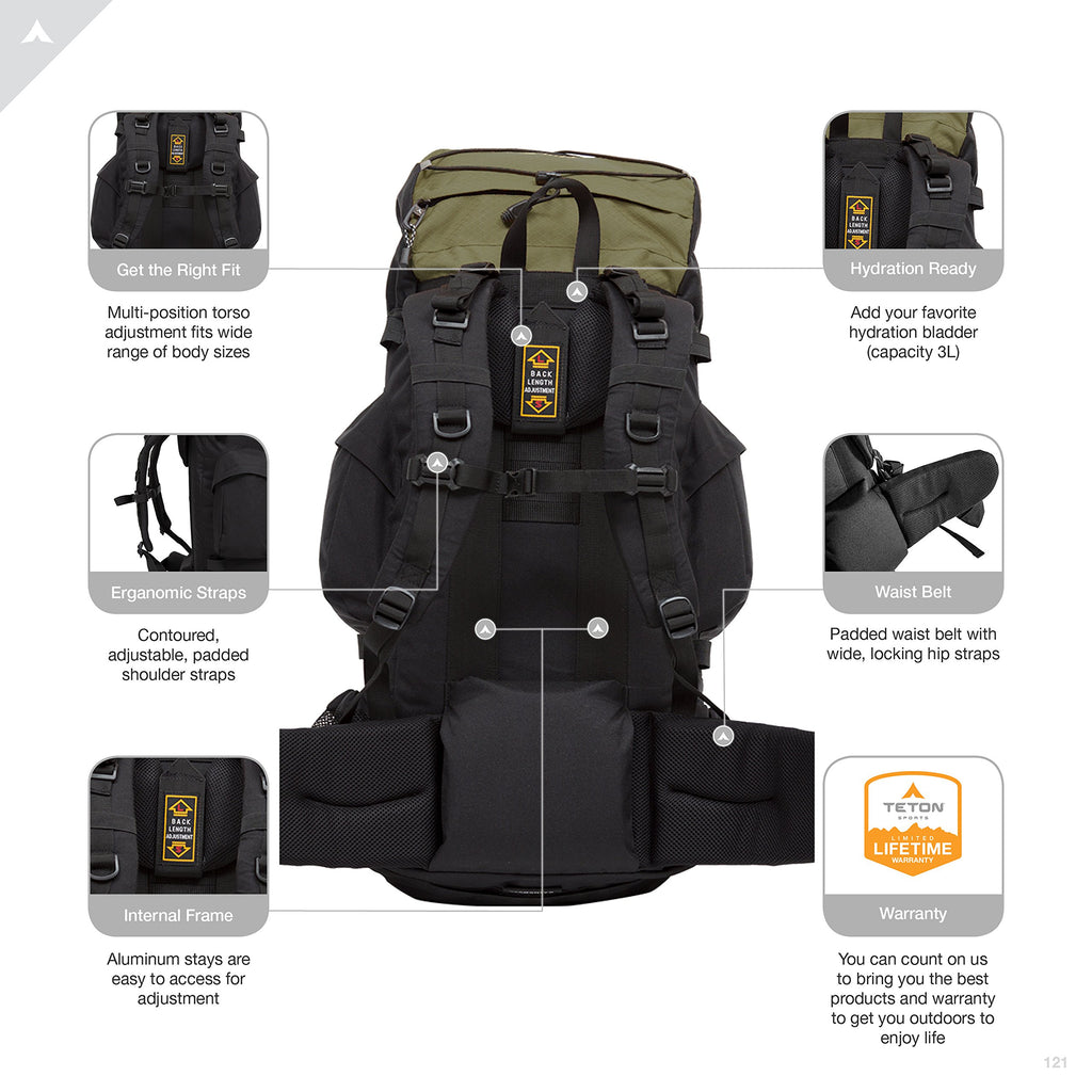 Travel Backpack Teton Sports Scout 3400 Internal Frame Backpack