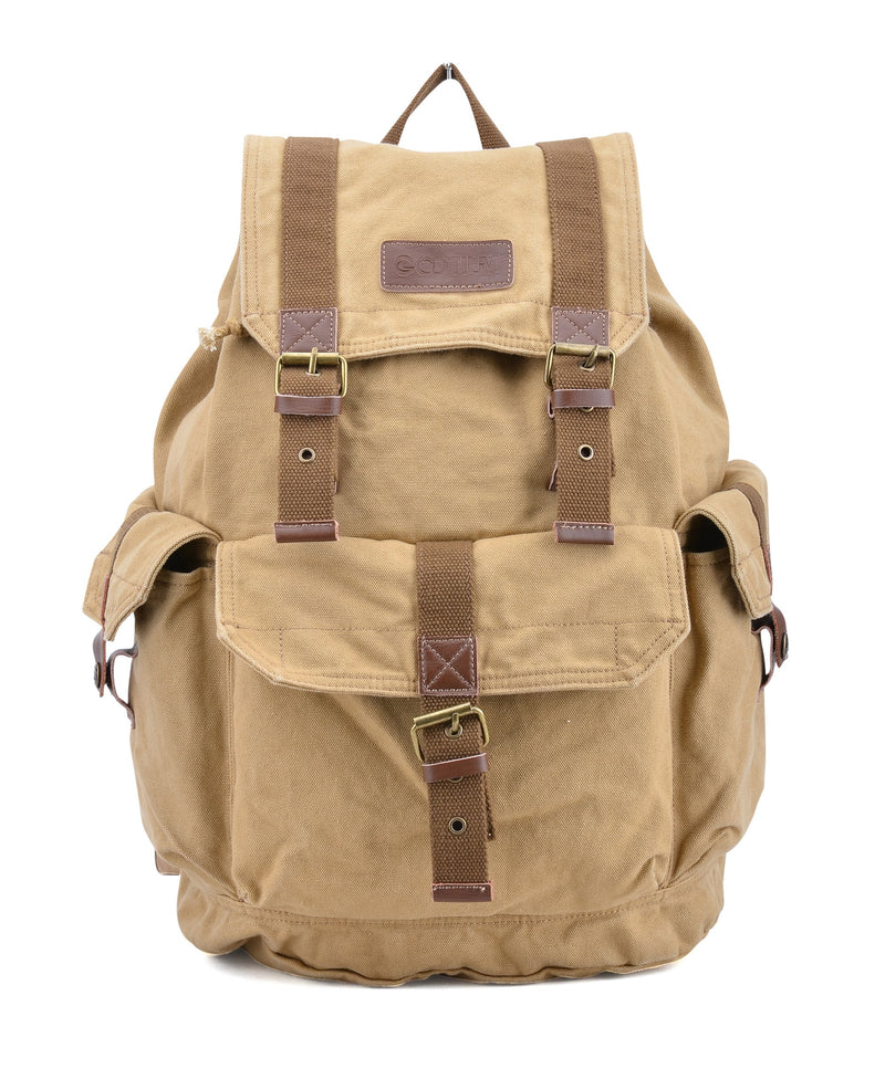 Gootium 21101KA Specially High Density Thick Canvas Backpack Rucksack,Khaki - backpacks4less.com