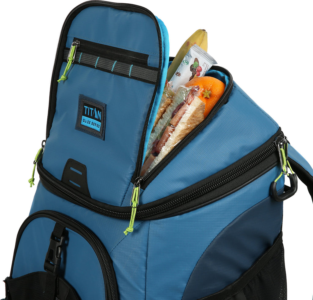 Arctic Zone Titan Guide Series 30 Can Backpack Cooler, Blue–