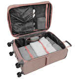 LONDON FOG Newcastle Softside Expandable Spinner Luggage, Rose Charcoal Herringbone, Carry-On 20-Inch
