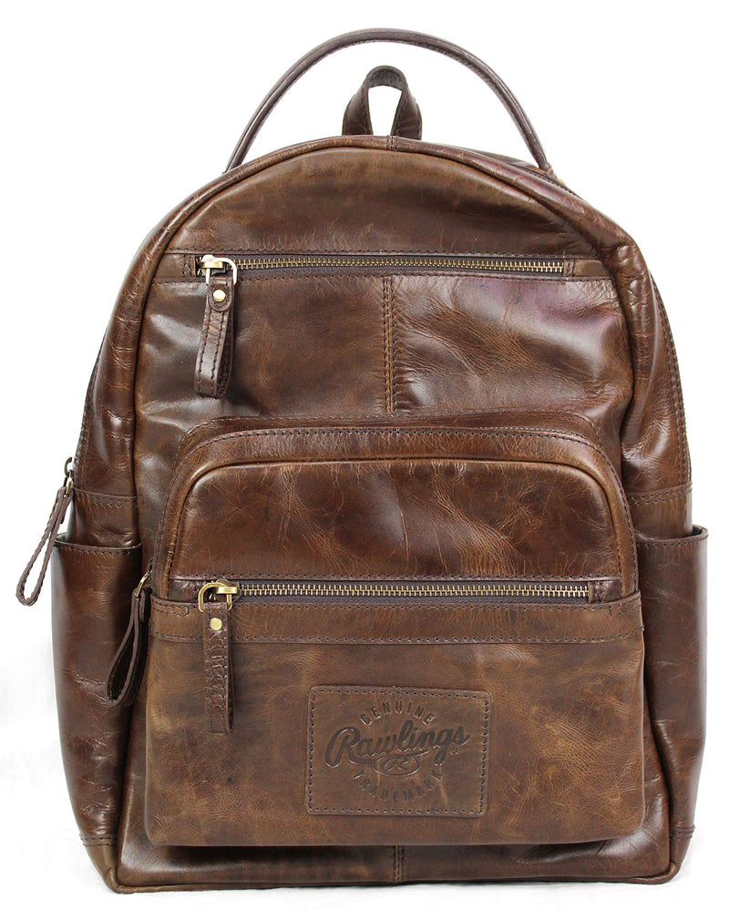 Rawlings Heritage Collection Leather Backpack (Brown, 15") - backpacks4less.com