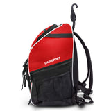 DashSport Baseball Bag Softball Backpack Bat Bag | T-Ball Equipment and Softball Bag | Bat Pack (Red) - backpacks4less.com