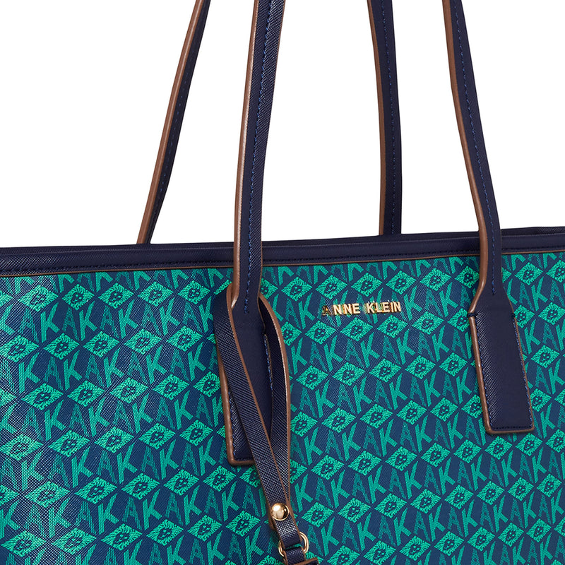Anne Klein AK Cube Logo Tote, Distant Mountain-Clover/Distant Mountain