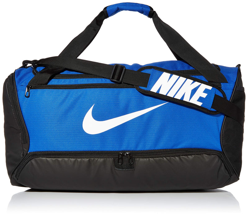 Nike Brasilia Training Medium Duffle Bag, Durable Nike Duffle Bag for Women & Men with Adjustable Strap, Game Royal/Black/White - backpacks4less.com