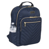 Kenneth Cole Reaction Women's Chelsea Chevron Quilted 15-Inch Laptop & Tablet Fashion Travel Backpack, Navy, One Size - backpacks4less.com