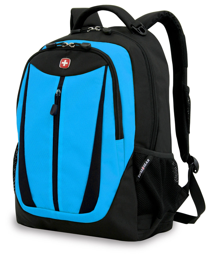 Swiss Gear SA3077 Black with Blue Lightweight Laptop Backpack - Fits Most 15 Inch Laptops and Tablets - backpacks4less.com