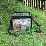 MAY TREE Clear Bag Stadium Approved, Cold-Resistant, Lightweight and Waterproof, Transparent Tote Bag and Gym Clear Bag, See Through Tote Bag for Work, Sports Games and Concerts-12 x12 x6 (Black-S) - backpacks4less.com