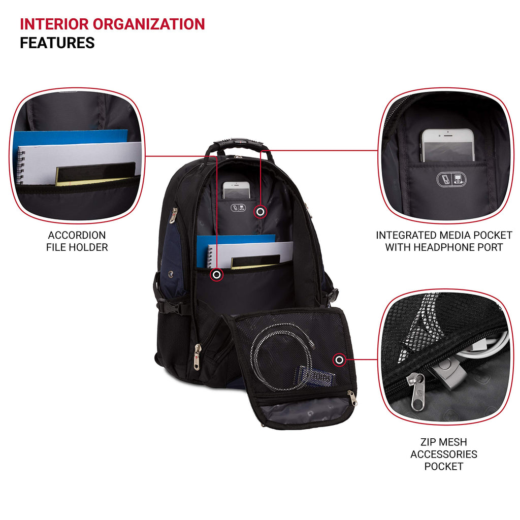 SwissGear Travel Gear 1900 Scansmart TSA Friendly Laptop Backpack Blue - backpacks4less.com