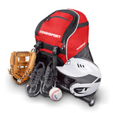 DashSport Baseball Bag Softball Backpack Bat Bag | T-Ball Equipment and Softball Bag | Bat Pack (Red) - backpacks4less.com