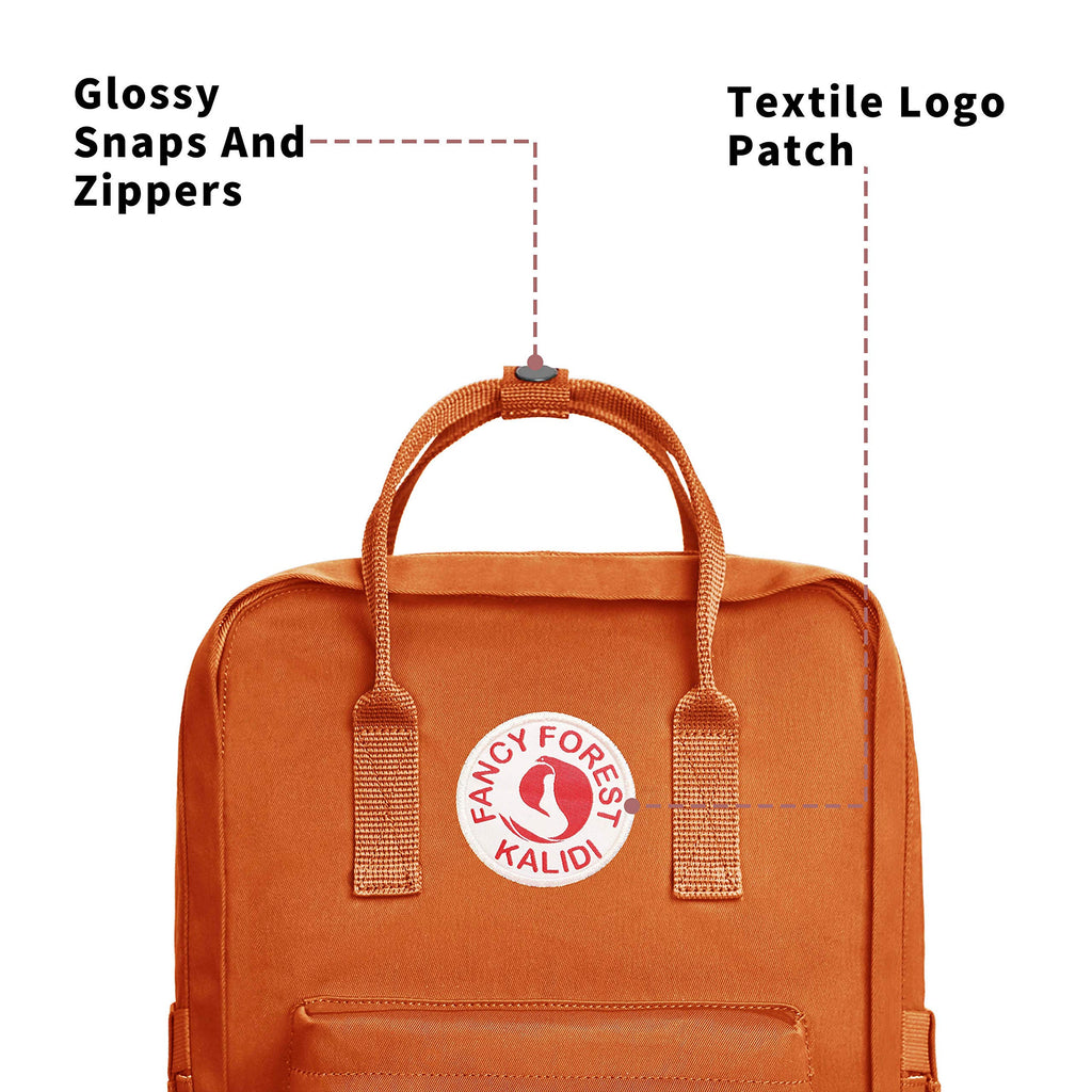 kalidi mini backpack KALIDI Casual Backpack for Women,15 Inches Laptop Classic Backpack Camping Rucksack Travel Outdoor Daypack College School Bag, Orange