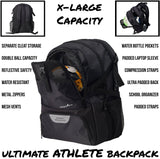 Athletico National Soccer Bag - Backpack for Soccer, Basketball & Football Includes Separate Cleat and Ball Holder (Black) - backpacks4less.com