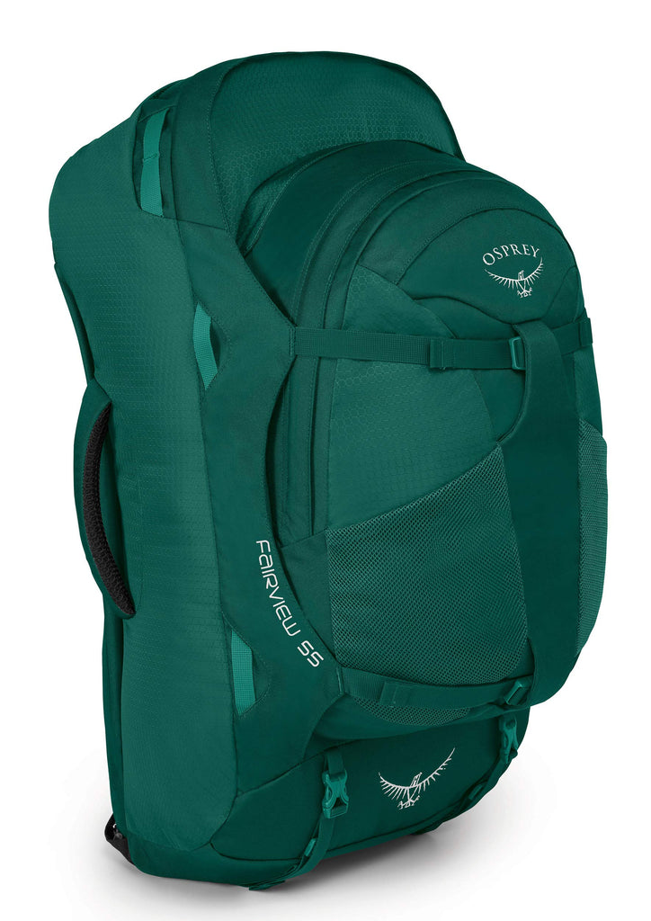 Osprey Packs Fairview 55 Women's Travel Backpack, Rainforest Green, X-–