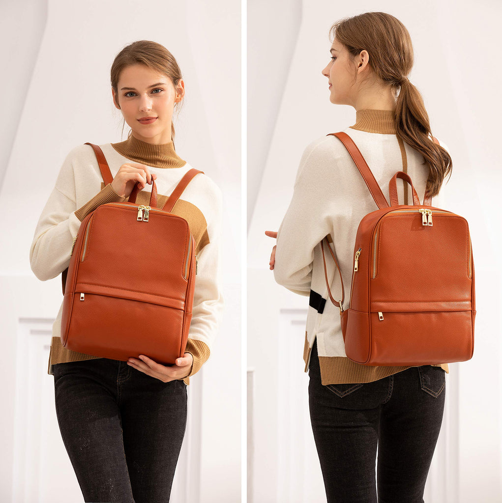 Coolcy Hot Style Women Real Genuine Leather Backpack Fashion Bag (Dark –