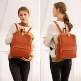 Coolcy Hot Style Women Real Genuine Leather Backpack Fashion Bag (Dark Brown) - backpacks4less.com