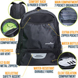 Athletico Youth Soccer Bag - Soccer Backpack & Bags for Basketball, Volleyball & Football | Includes Separate Cleat and Ball Compartments (Black) - backpacks4less.com