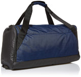 Nike Brasilia Training Duffel Bag, Versatile Bag with Padded Strap and Mesh Exterior Pocket, Medium, Midnight Navy/Black/White - backpacks4less.com