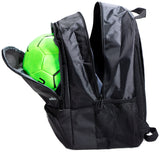 Athletico Youth Soccer Bag - Soccer Backpack & Bags for Basketball, Volleyball & Football | Includes Separate Cleat and Ball Compartments (Black) - backpacks4less.com