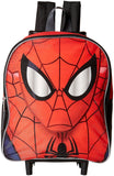 Disney Spiderman Face 12" Rolling Backpack Red Toddler Size - backpacks4less.com
